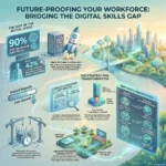 Digital Skills Gap Analysis: Preparing Your Team for Future Demands Infographic about bridging the digital skills gap and future-proofing workforces, featuring structured gap analysis, blended learning paths, and emerging tech skill prioritization.