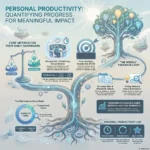 Personal Productivity Metrics 2026: How to Quantify Your Daily Progress Infographic detailing personal productivity metrics to quantify daily progress, featuring core dashboard indicators like the planned-to-done ratio, focus blocks, input versus output balance, and weekly feedback loops.