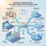 Real-Time Translation Tools 2026: Breaking Language Barriers in Global Work Guide infographic on choosing real-time translation tools to break language barriers in global business communication, virtual meetings, and enterprise webinars.