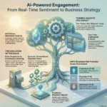AI-Powered Engagement Surveys: Real-Time Insights into Employee Morale Infographic: AI engagement surveys turning open-text feedback into sentiment trends, retention signals and eNPS scores.