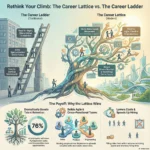 Career Lattice: Embracing Lateral Moves in Modern Career Growth Infographic comparing the Career Lattice versus the Traditional Career Ladder by SmartKeys, showing how multi-directional movement boosts talent retention and organizational agility.