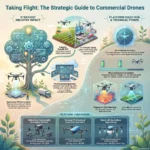 SmartKeys infographic explaining the strategic use of commercial drones, highlighting industry-specific ROI, platform selection, and operational efficiency gains.