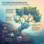 Digital Nomad Policy: Enabling Employees to Work from Anywhere Legally SmartKeys infographic outlining a digital nomad blueprint, explaining how to enable legal remote work with standardized approvals, compliant tax frameworks, and destination visas.