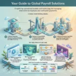 Global Payroll Solutions: Simplifying International Employee Payments SmartKeys Infographic on Global Payroll Solutions: Visual guide comparing EOR, PEO, and In-House models for international payments, featuring top software choices like Rippling, Remote, Justworks, and Gusto by use case.