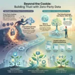 Zero-Party Data: Building Trust with Customer-Provided Insights SmartKeys infographic on the shift to zero-party data, showing how to build customer trust and collect proactive insights through value exchange as third-party cookies disappear.