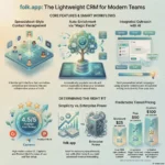 folk.app Review: Lightweight CRM, Workflows & Team Growth SmartKeys infographic for folk.app review highlighting its lightweight CRM features, spreadsheet-style contact management, AI-powered outreach, and pricing tiers for modern teams.