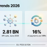 Open Banking Trends 2026: Data Access, Payments, and What Comes Next Infographic titled Open Banking Trends 2026 showing one billion UK open banking payments, 2.81 billion API calls in June 2026, variable recurring payments at 16% of transactions, and 95-plus jurisdictions with open banking frameworks, plus regional status for the UK, EU and US.