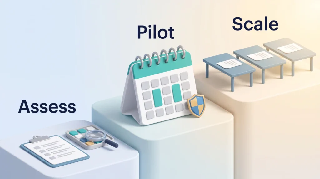 Focus Rollout Roadmap Rollout roadmap on rising platforms: assess tools with a checklist, pilot protected focus blocks with one team, then scale to more teams.