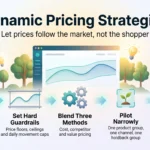 Dynamic Pricing Strategies for Agile Businesses in Competitive Markets Infographic on dynamic pricing strategies showing five steps from reading market signals and setting price guardrails to pilot testing and ongoing governance.