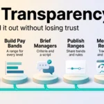 Pay Transparency in 2026: What the New US and EU Rules Require Pay transparency infographic showing five rollout steps: audit pay first, build pay bands, brief managers, publish ranges and measure results.