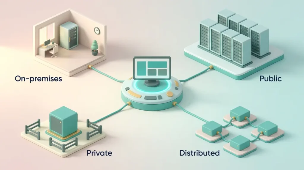 Central control console linked to on-premises, private, public and distributed infrastructure for consistent identity, policy and logging.