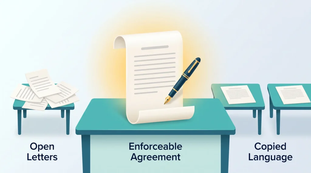 Tech worker unionization shift from loose open letters to a signed enforceable agreement whose language is copied onto other desks.